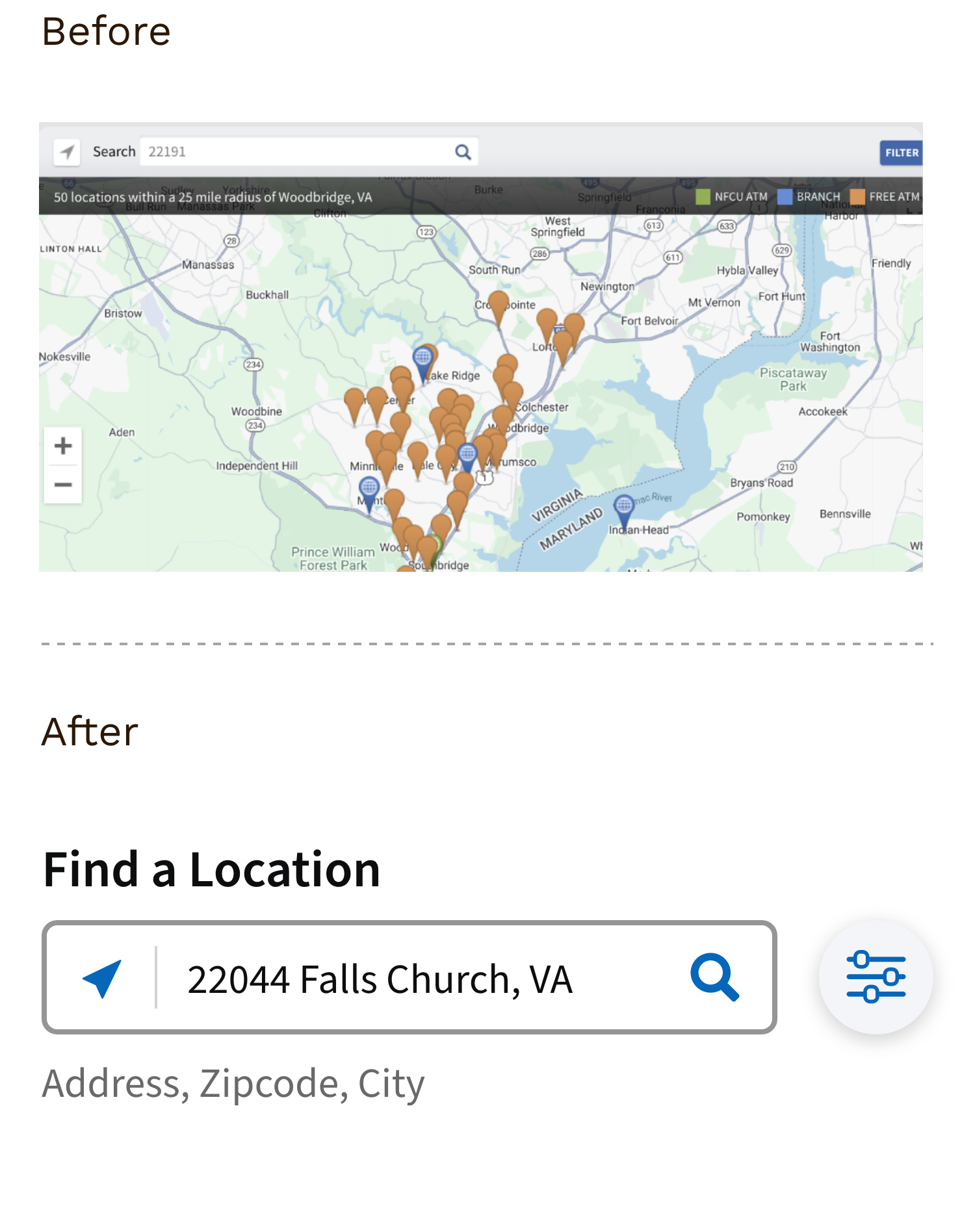 Before and After Filter UI