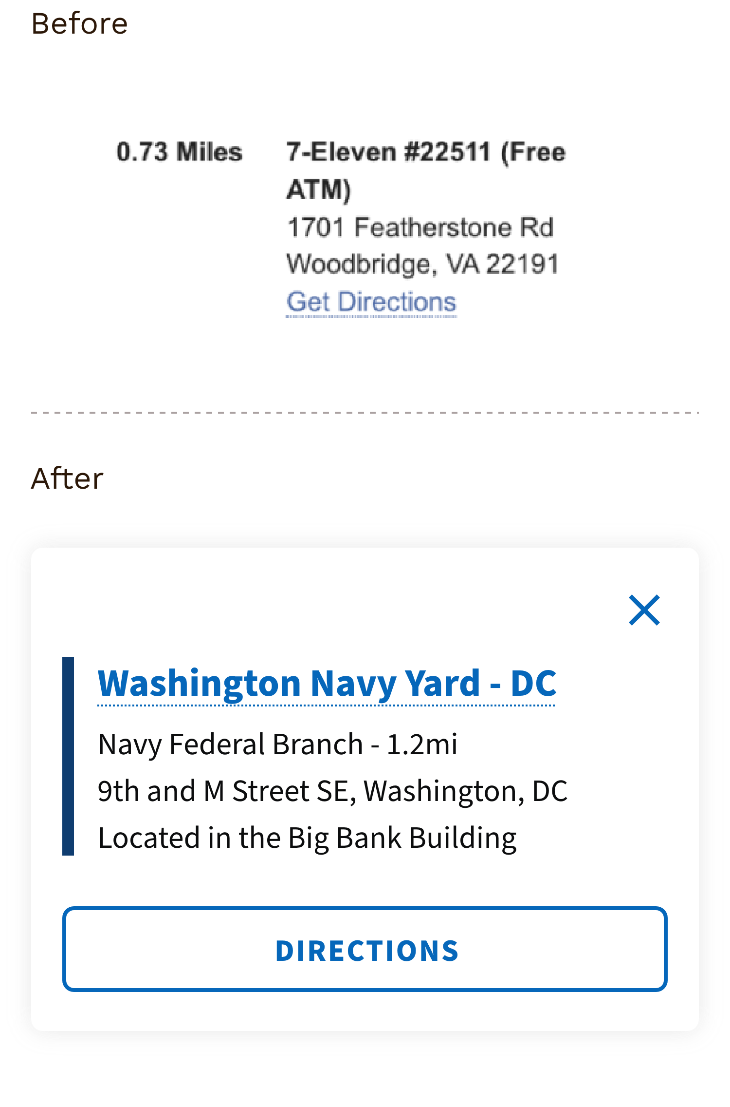 Before and After Directions and Filter