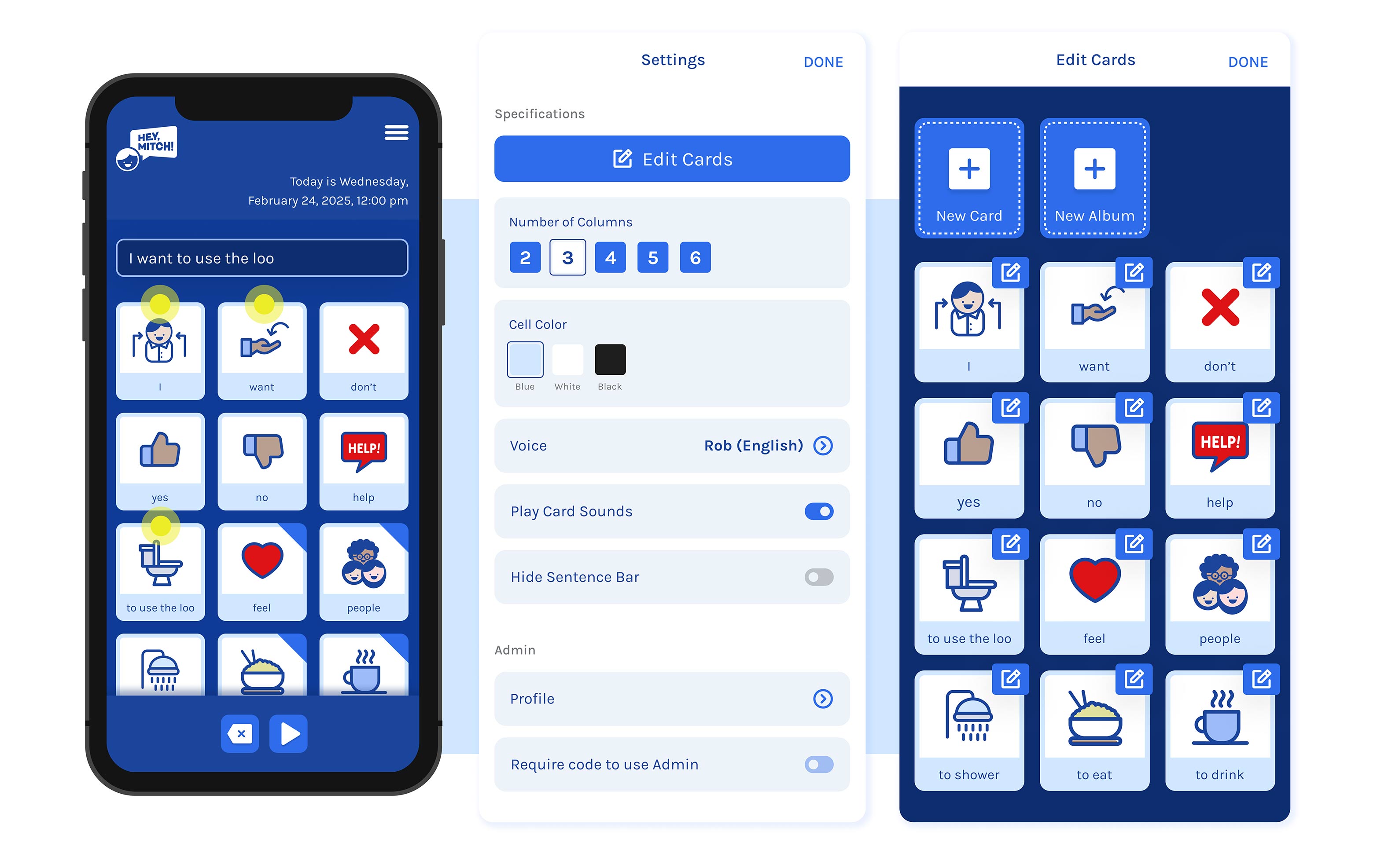 Hey, Mitch! App mobile view