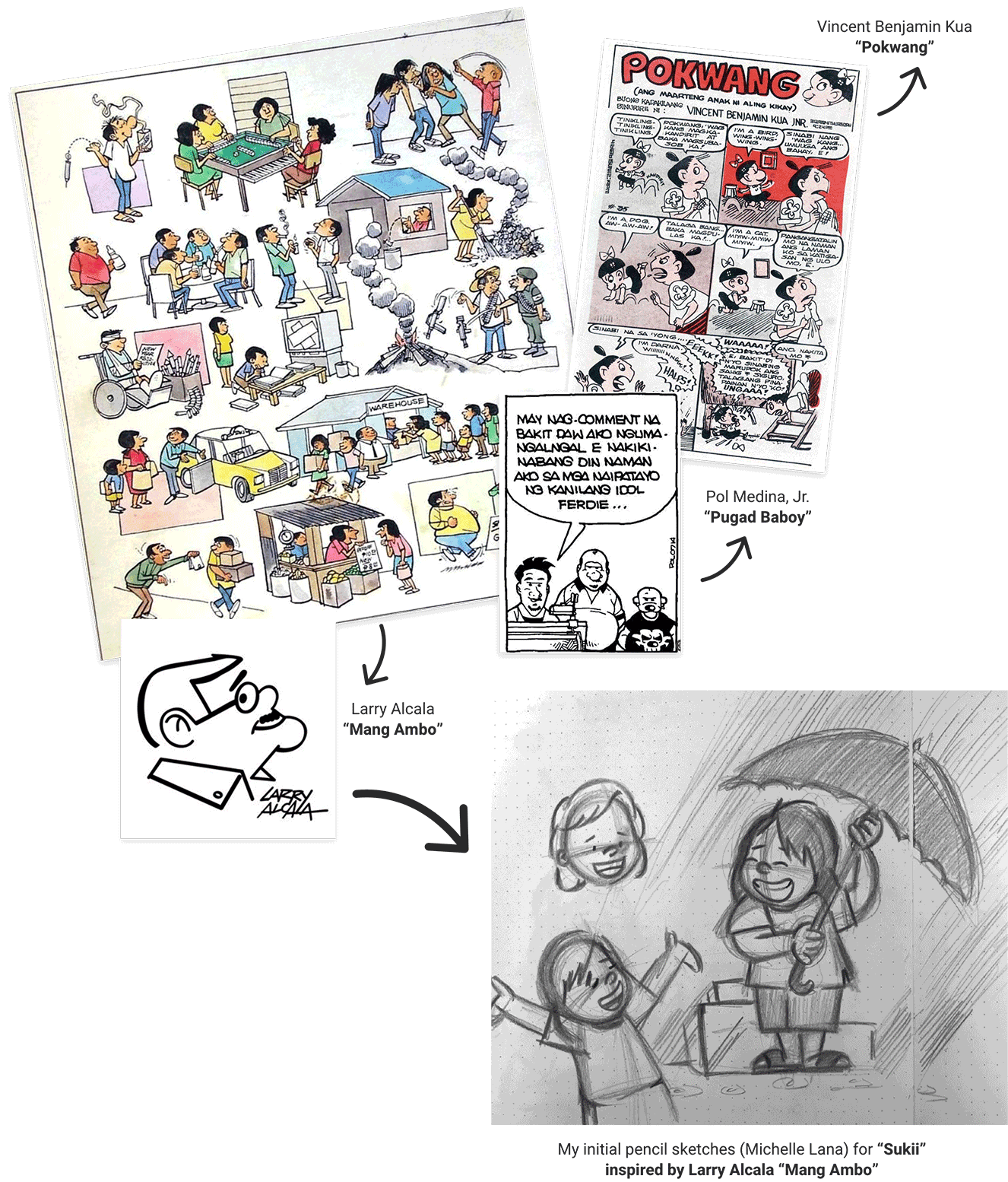 Filipino cartoonists and Sukii cartoon illustration