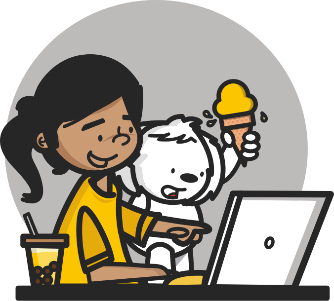 girl working on laptop